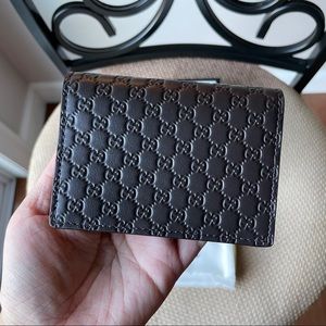 Gucci microguccissima GG logo leather card holder small wallet unisex